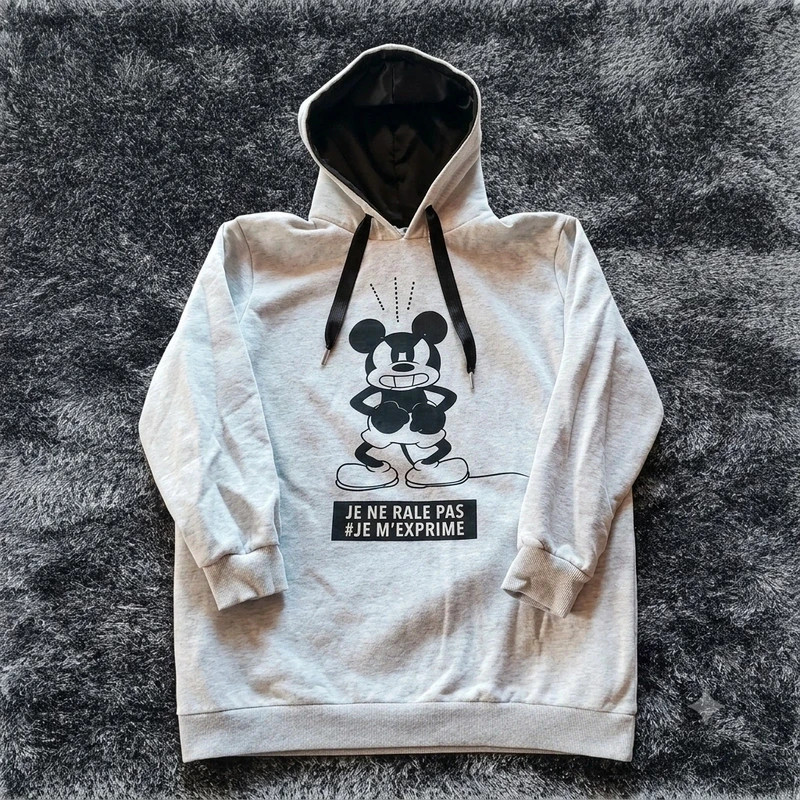 Hoodie Mickey “Je ne râle pas je m’exprime” gris, disney – Disney – taille M / 38 / 10 2