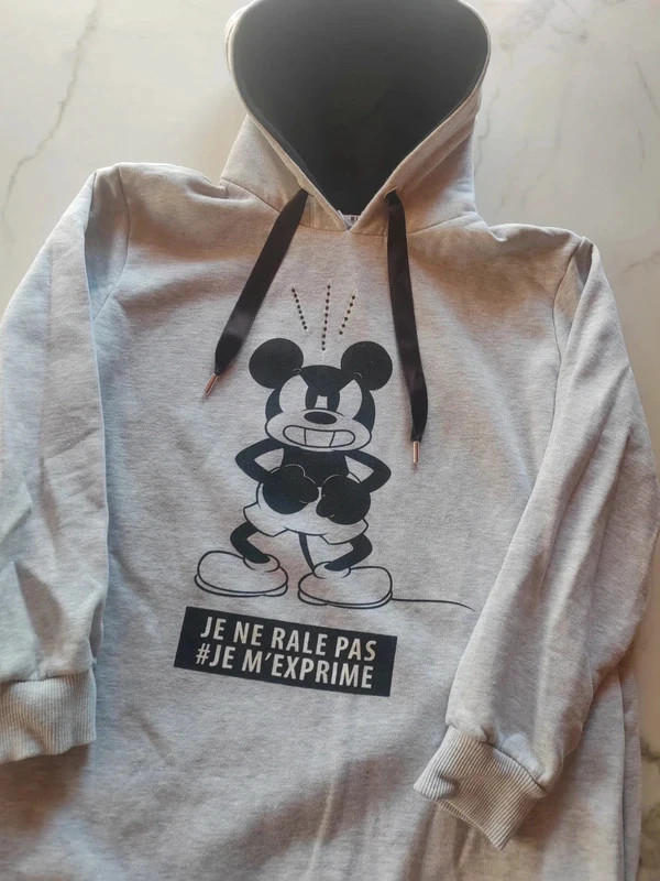 Hoodie Mickey “Je ne râle pas je m’exprime” gris, disney – Disney – taille M / 38 / 10 4