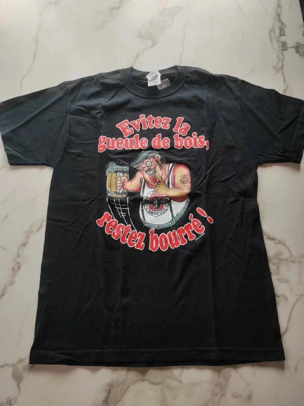 T-shirt humour bière Évitez la gueule de bois, restez bourré – Fruit of the Loom – taille M 2