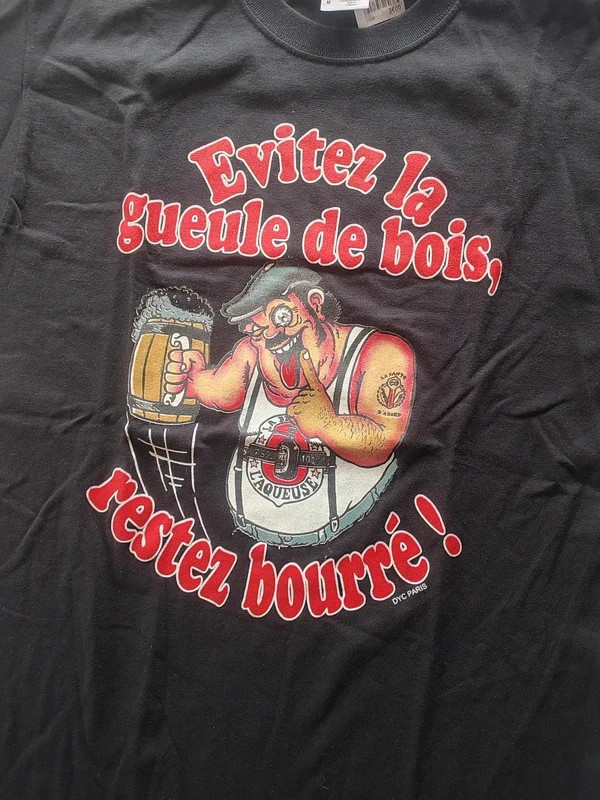 T-shirt humour bière Évitez la gueule de bois, restez bourré – Fruit of the Loom – taille M 3