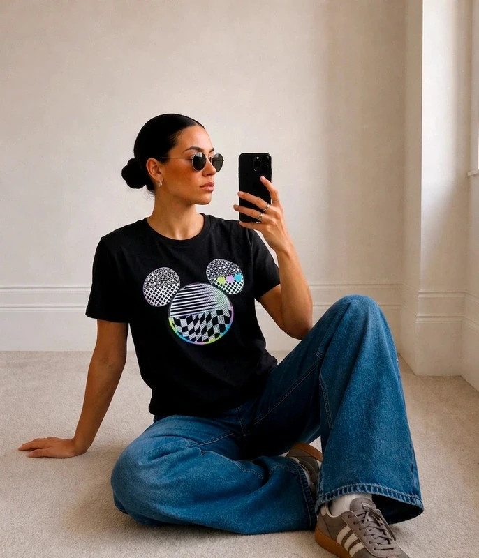 T-shirt Disney print Mickey Mouse graphique pixels – Disney – taille L