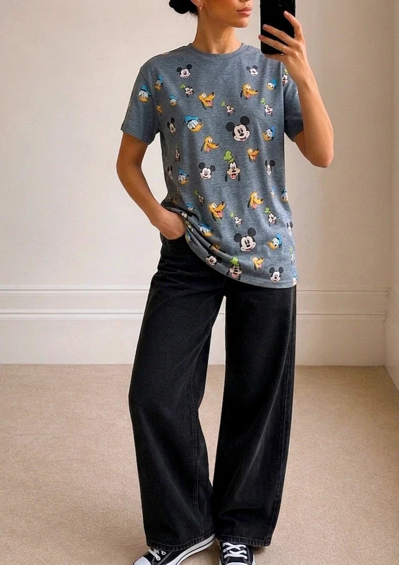 T-shirt Disney vintage all over Mickey Donald Goofy – Disney – taille M