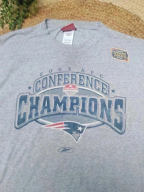 T-shirt Patriots 2003 Conference Champions rare vintage – Reebok x NFL – taille XL 3