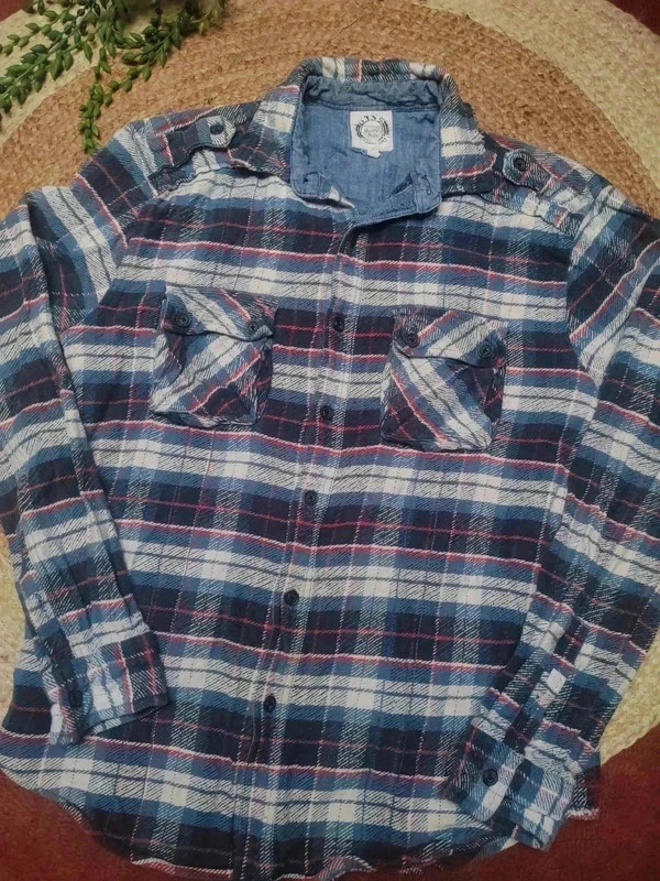 Chemise à carreaux flanelle style bûcheron vintage – Vintage Dressing – taille S 2
