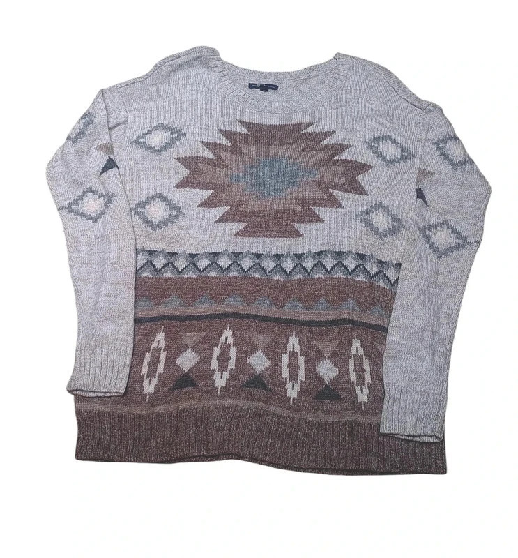 Pull bohème American Eagle S beige motifs géométriques – Vintage Dressing – taille S 2