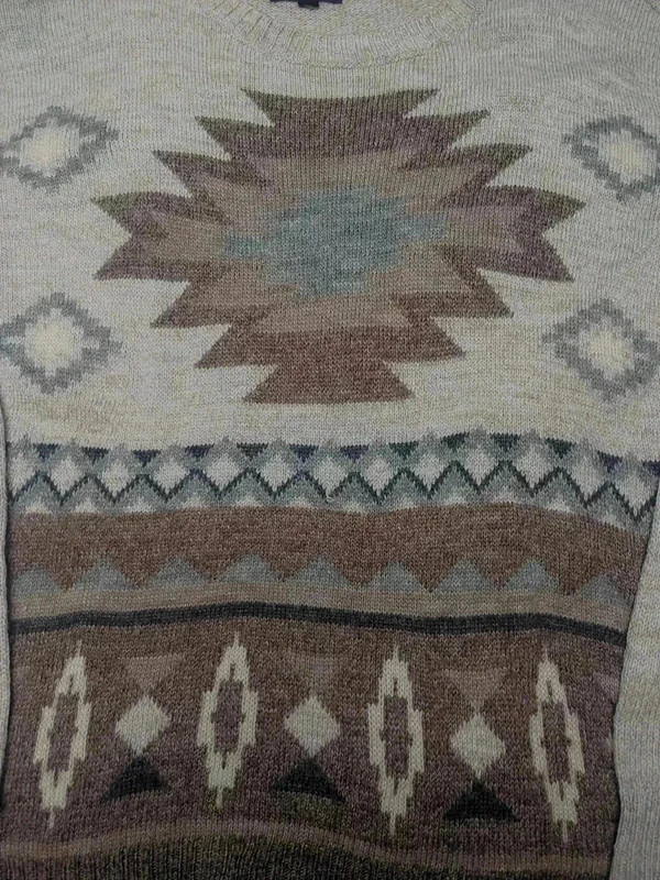 Pull bohème American Eagle S beige motifs géométriques – Vintage Dressing – taille S 4
