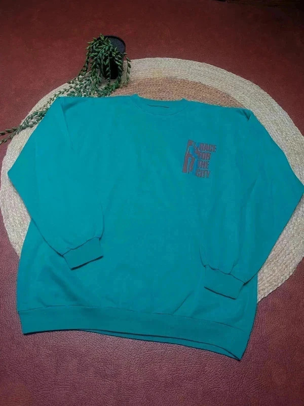 Sweat vintage vert turquoise "Race for the City" – Vintage Dressing – taille XL 3