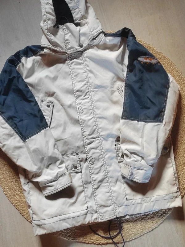Parka Oxbow homme L blanche bleue capuche imperméable vintage outdoor hiver – Oxbow – taille L 4
