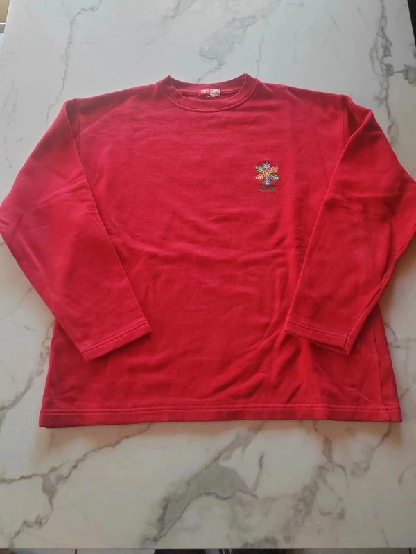 Sweat vintage poivre blanc y2k 2000 rouge flocon brodé – Poivre Blanc – taille M 3