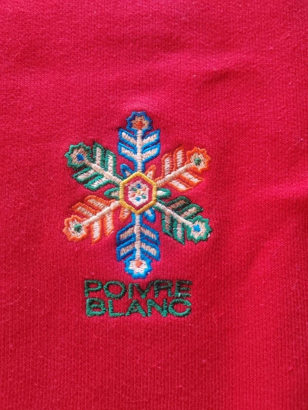 Sweat vintage poivre blanc y2k 2000 rouge flocon brodé – Poivre Blanc – taille M 5