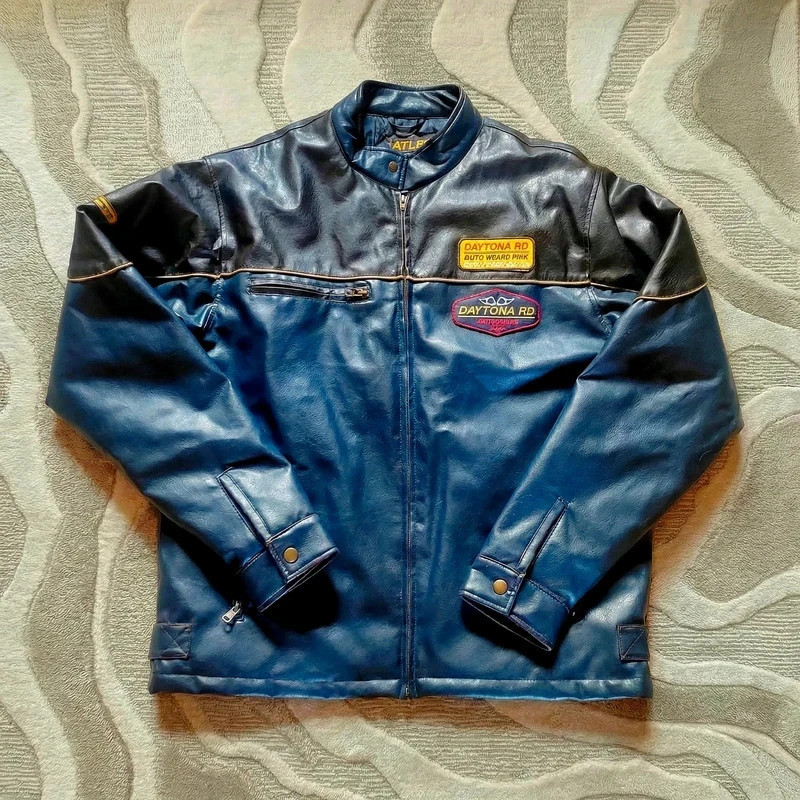 Veste moto Atlas homme M bleue biker racing vintage motard – Atlas – taille L 2