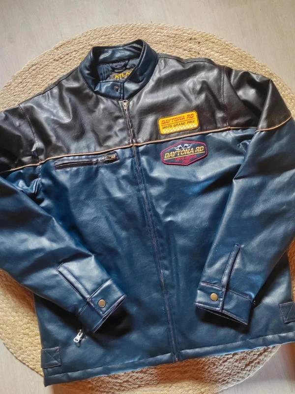 Veste moto Atlas homme M bleue biker racing vintage motard – Atlas – taille L 3