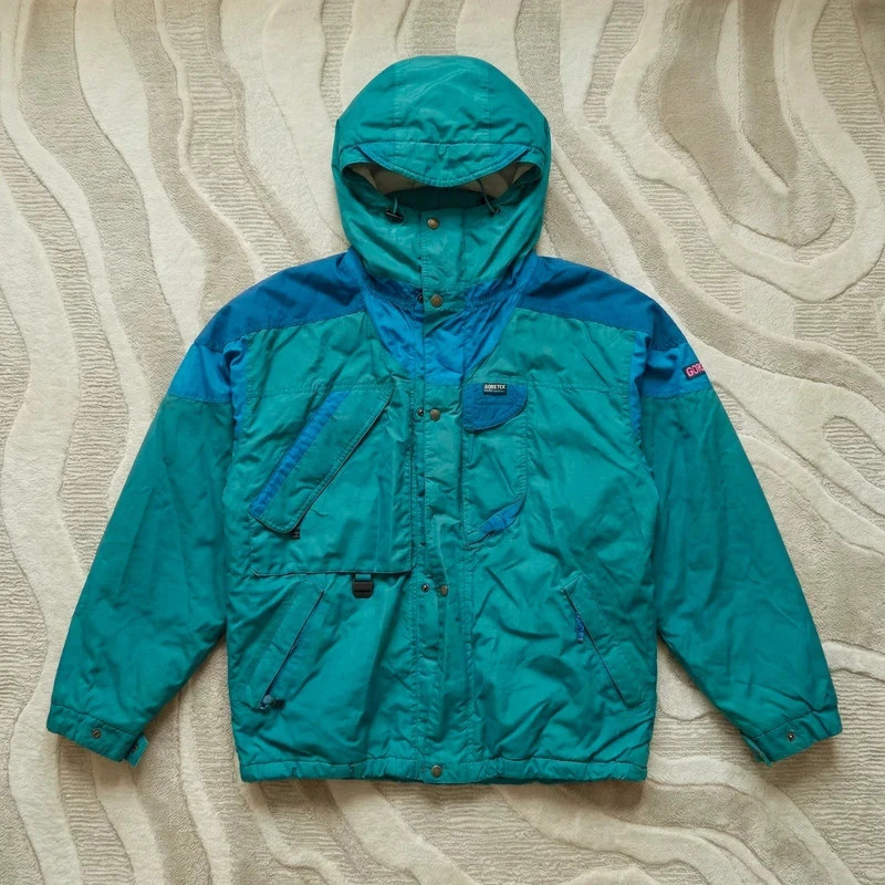Veste Eider Gore-Tex homme L verte bleue imperméable outdoor randonnée vintage – Eider – taille L 2