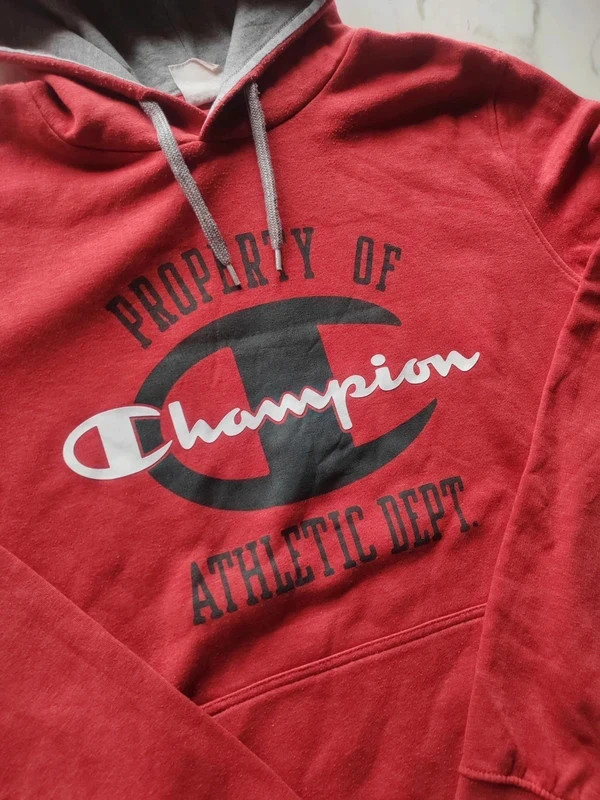 Hoodie rouge bordeaux Champion – gros logo – style US – Vintage Dressing – taille XL 4