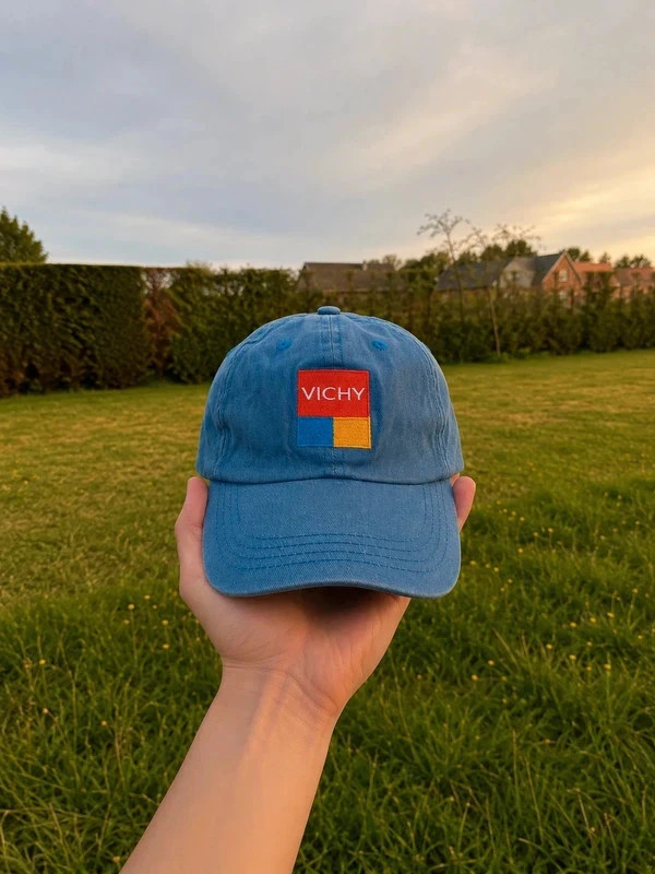 Casquette vintage publicitaire Vichy bleu – Vintage Dressing – taille Taille unique