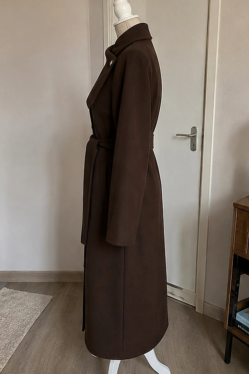 Manteau long marron effet laine double boutonnage taille S – Manufacture Salers – taille S / 36 / 8 3