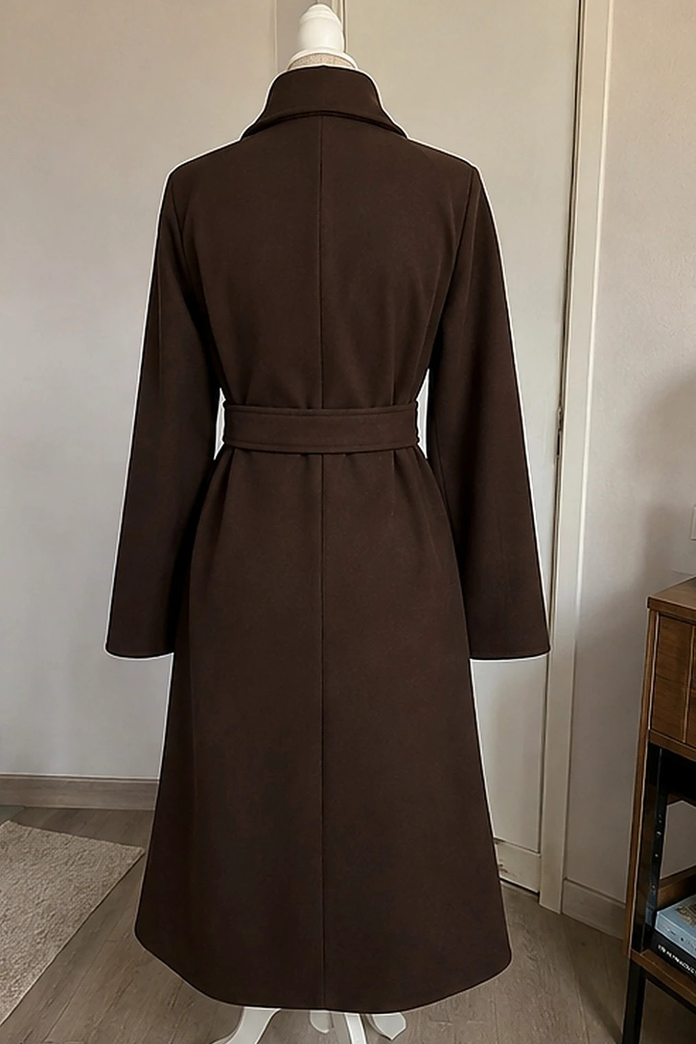 Manteau long marron effet laine double boutonnage taille S – Manufacture Salers – taille S / 36 / 8 2