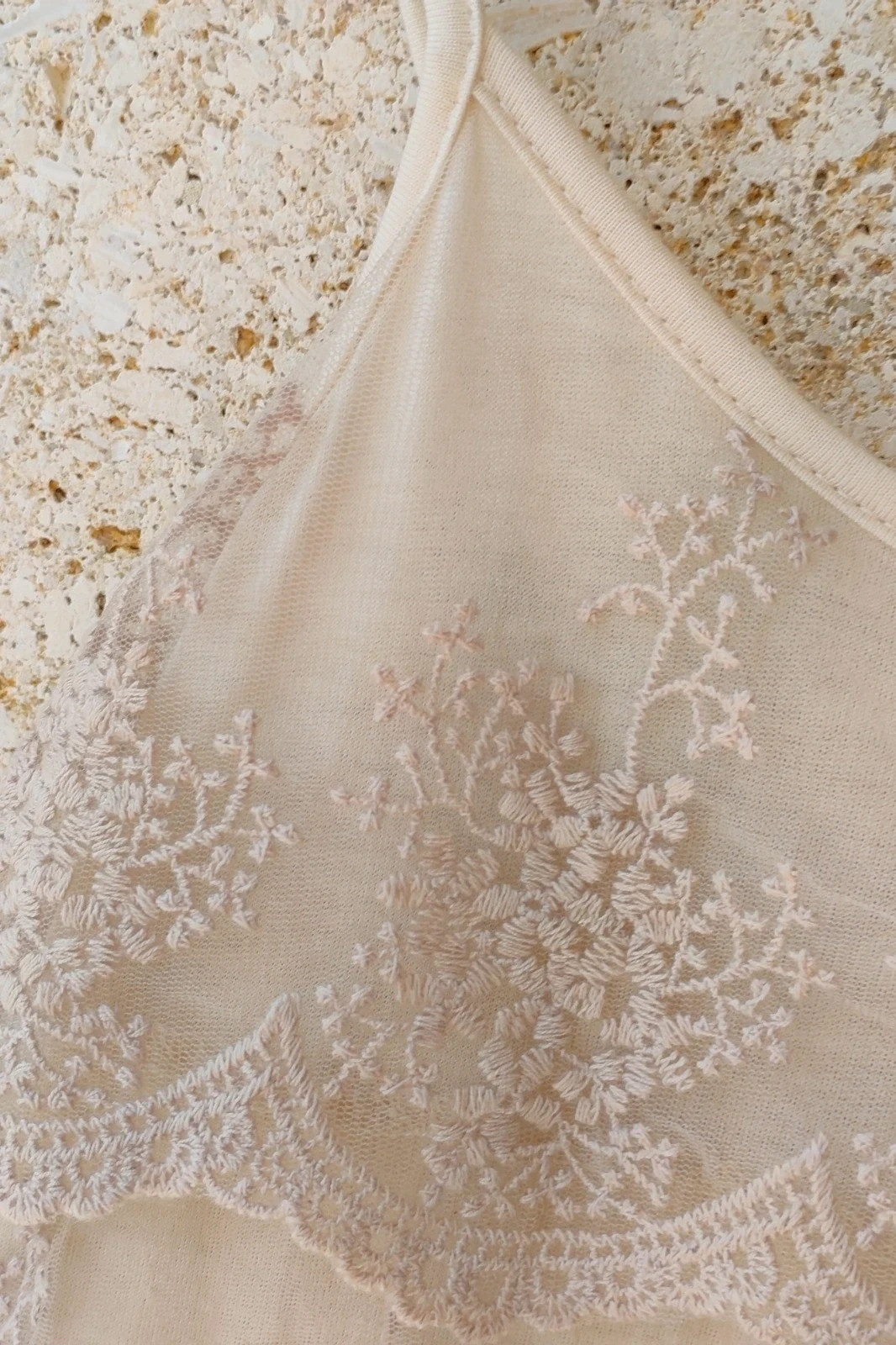 Vestido Encaje Capas Miss June 1 S / Robe Dentelle Nu Rose / Nude Lace Boho Dress Miss June S – Miss June – taille S / 36 / 8 4