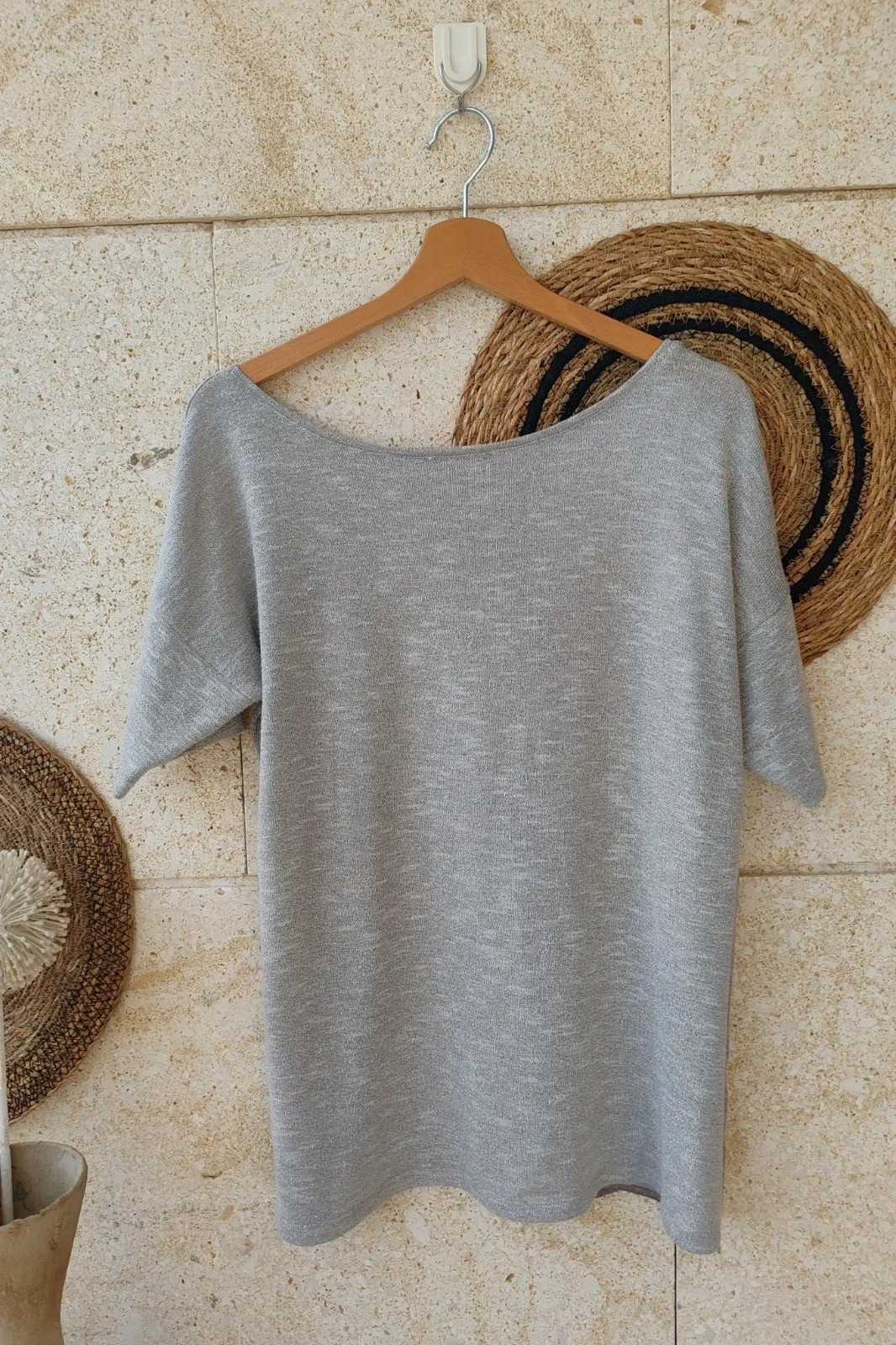 Camiseta Gris Boho Promod L Talla Única / T-Shirt Imprimé Promod / Grey Graphic Boho Top – Promod – taille Taille unique 2