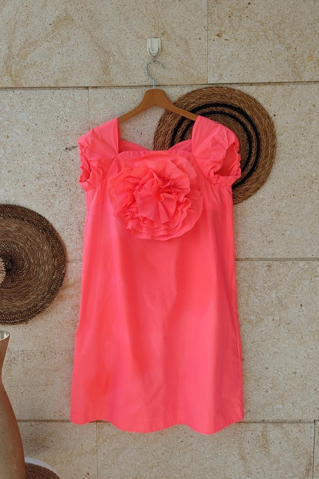 Vestido Casual Rosa Neón Mujer Pájaro M / Robe Fleur Été Rose / Neon Pink Casual Dress M – Mujer Pájaro – taille M / 38 / 10