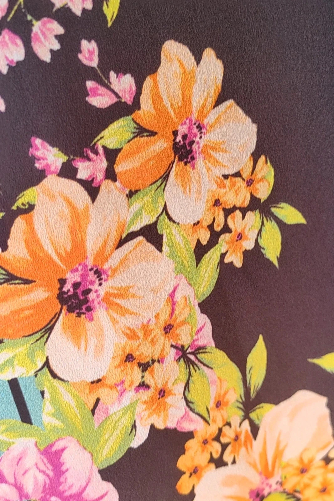Blusa Satén Flores Lanidor M / Blouse Satinée Fleurs Lanidor / Silk Floral Black Label Top M – Lanidor – taille M / 38 / 10 5
