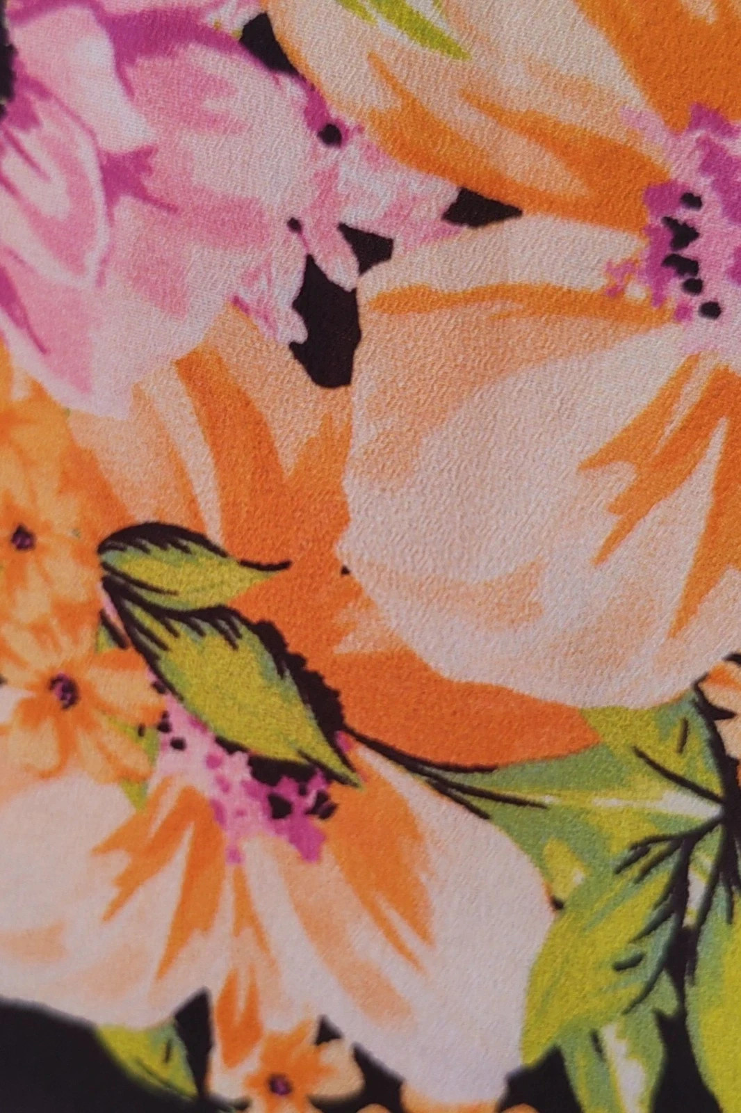 Blusa Satén Flores Lanidor M / Blouse Satinée Fleurs Lanidor / Silk Floral Black Label Top M – Lanidor – taille M / 38 / 10 3