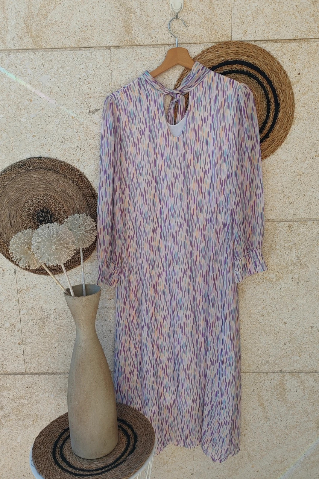 Vestido fluido lazada Made in Italy TU / Robe fluide lavande TU / Vestito fluido viola TU – madeinitaly – taille Taille unique