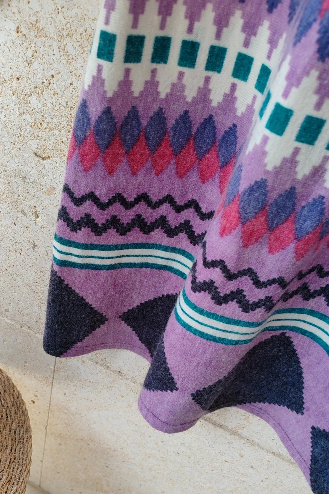 Vestido Punto Étnico Kugh M / Robe en Maille Géométrique Kugh / Kugh Knit Boho Dress M – kugh – taille M / 38 / 10 3