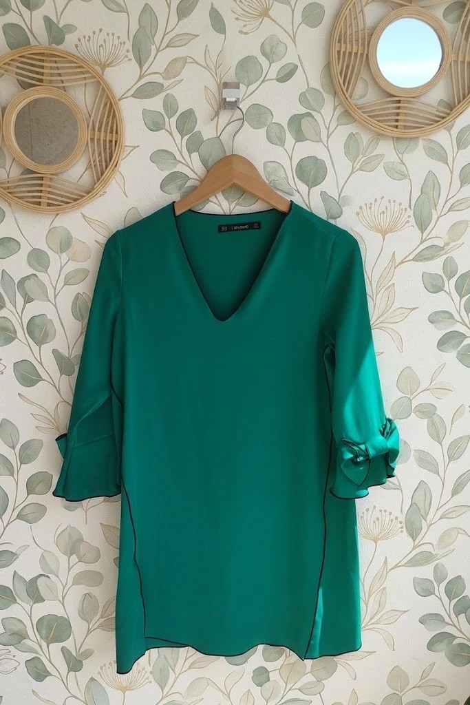 Vestido verde esmeralda Zara XS / Robe verte émeraude Zara XS / Vestito verde smeraldo XS
