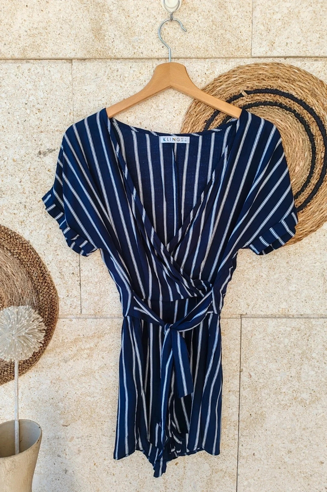 Mono Corto Rayas Kling XS / Combishort Rayé Marine / Blue Striped Summer Jumpsuit Kling