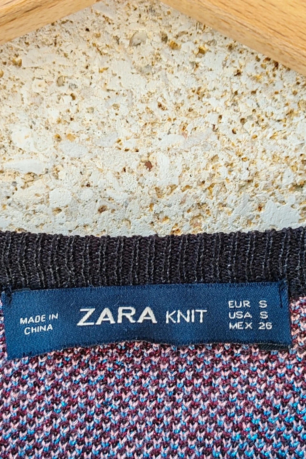 Vestido Punto Zigzag Lentejuelas Zara S / Robe Maille Paillettes / Knit Chevron Dress – Zara Knit – taille S / 36 / 8 5