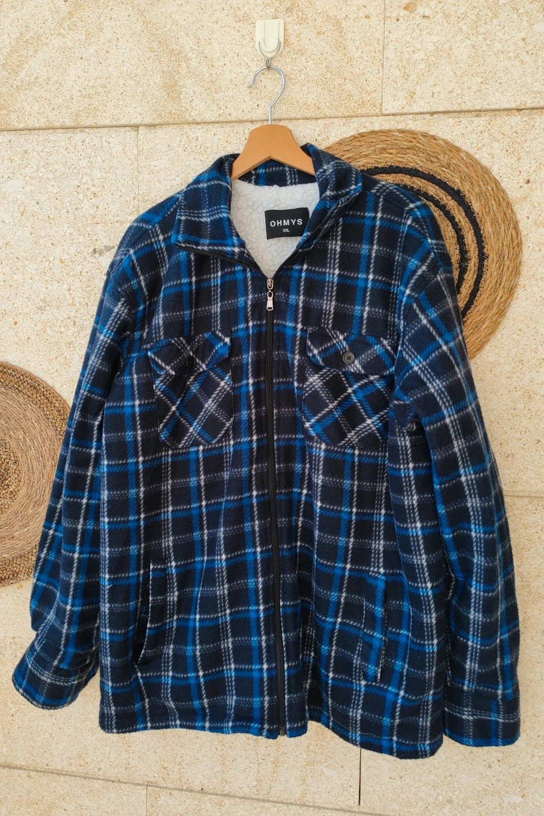 Chaqueta cuadros forro borreguito XXL • Veste à carreaux doublée sherpa • Giacca a quadri – ohmys – taille XXL 4