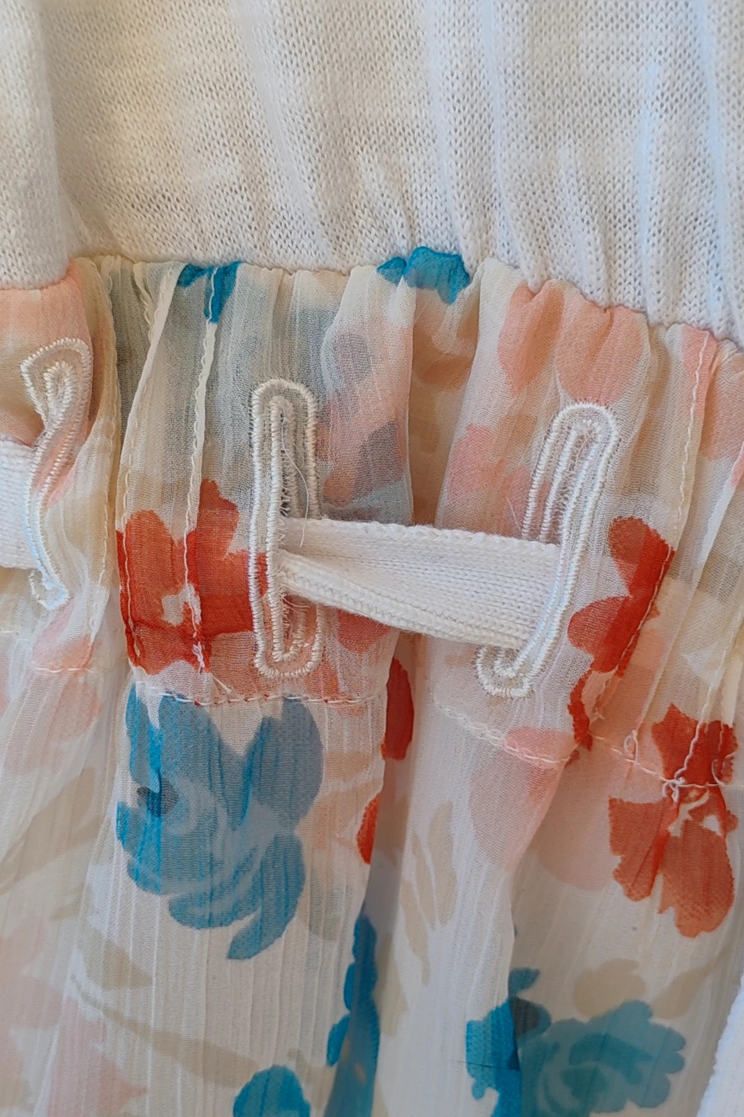 Vestido combinado flores volantes / Robe bimatière fleurie volant S / Vestito combinato fiori S – DDP – taille S / 36 / 8 3