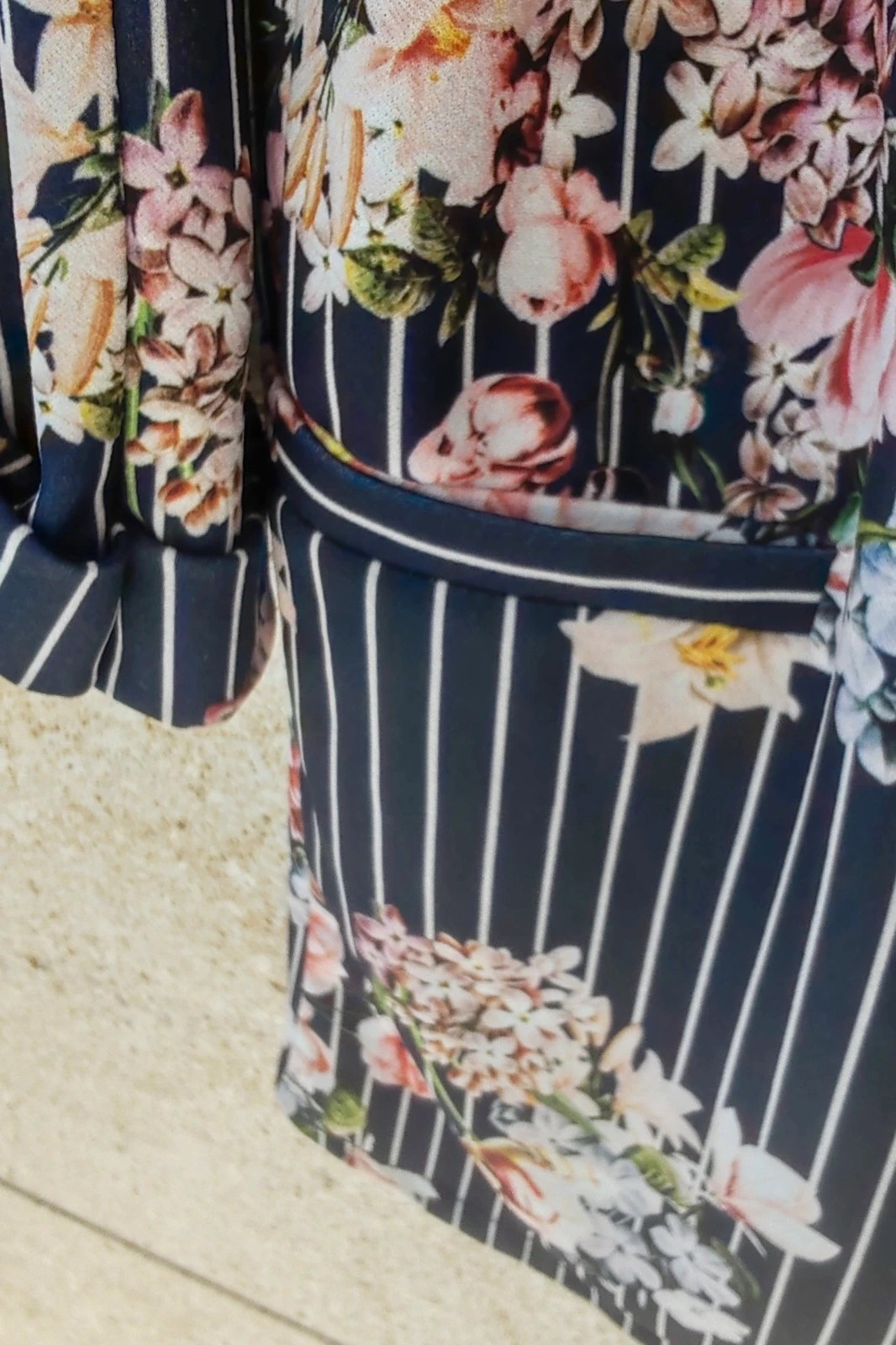 Blazer Fluido Flores Armonias S / Veste Marine Rayée Fleurs / Stripe Floral Light Jacket S – Armonias – taille S / 36 / 8 3