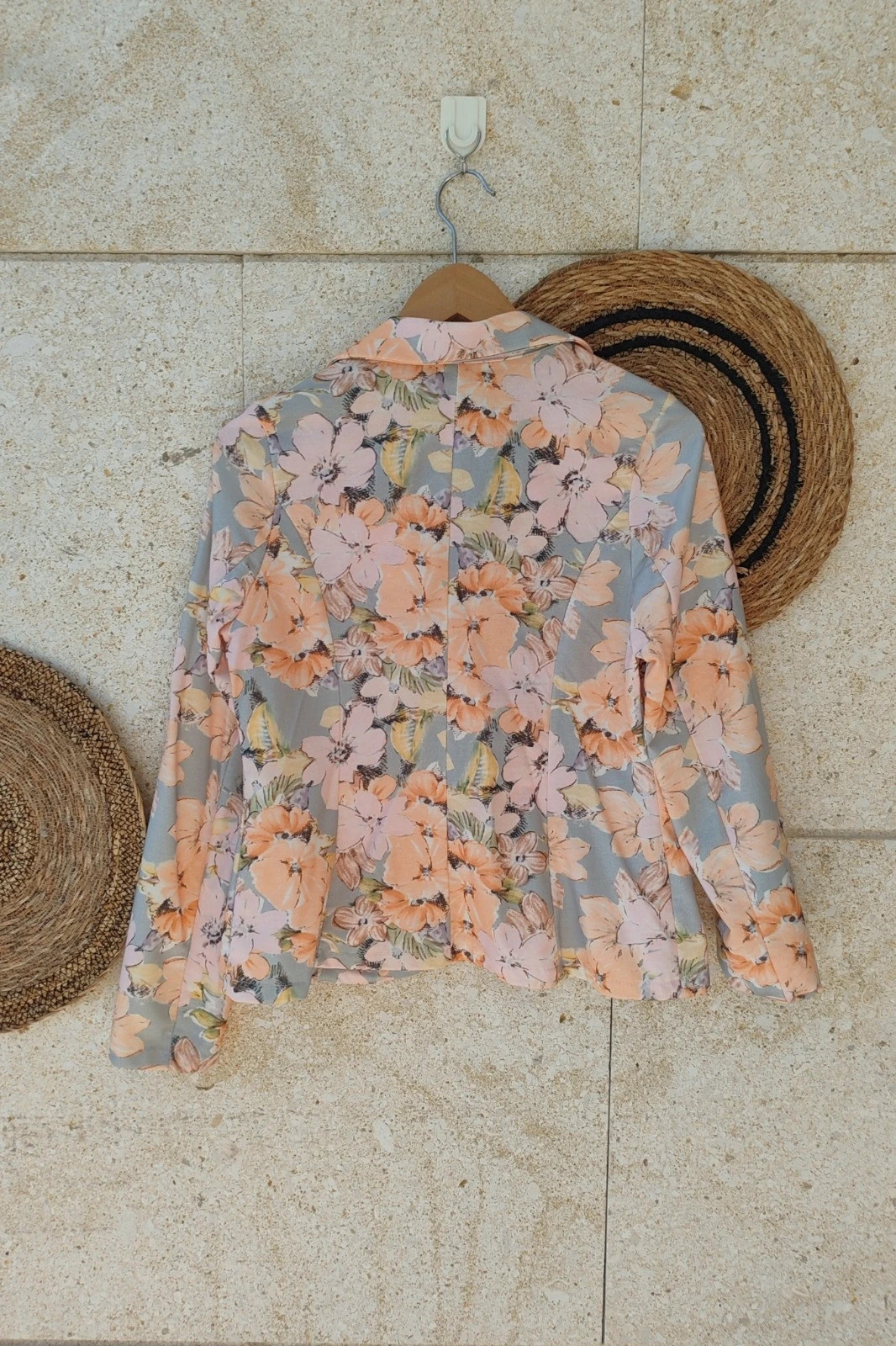 Blazer Fluido Flores Made in Italy M / Veste Légère Fleurs Rose / Italian Floral Jacket M – Made In Italy – taille M / 38 / 10 2