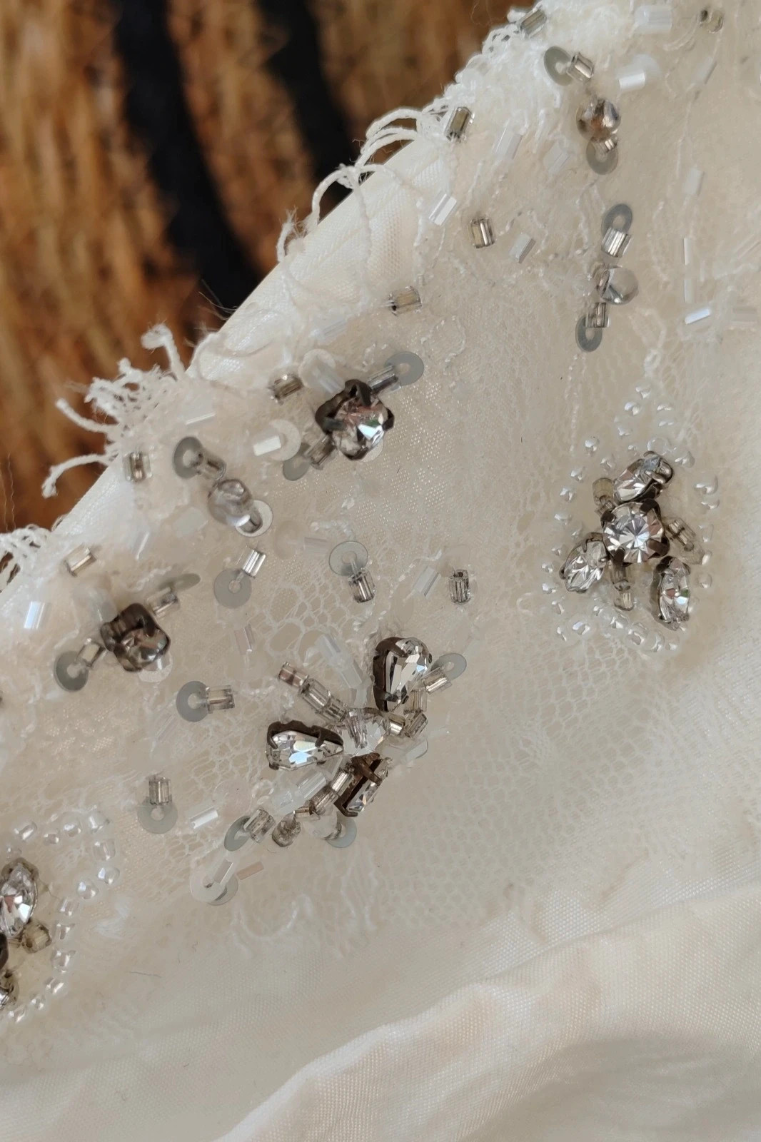 Corpiño Satén Seda Novia Bellice 40 / Corset Mariée Soie Perles / Silk Bridal Bodice Top L – Bellice – taille L / 40 / 12 4