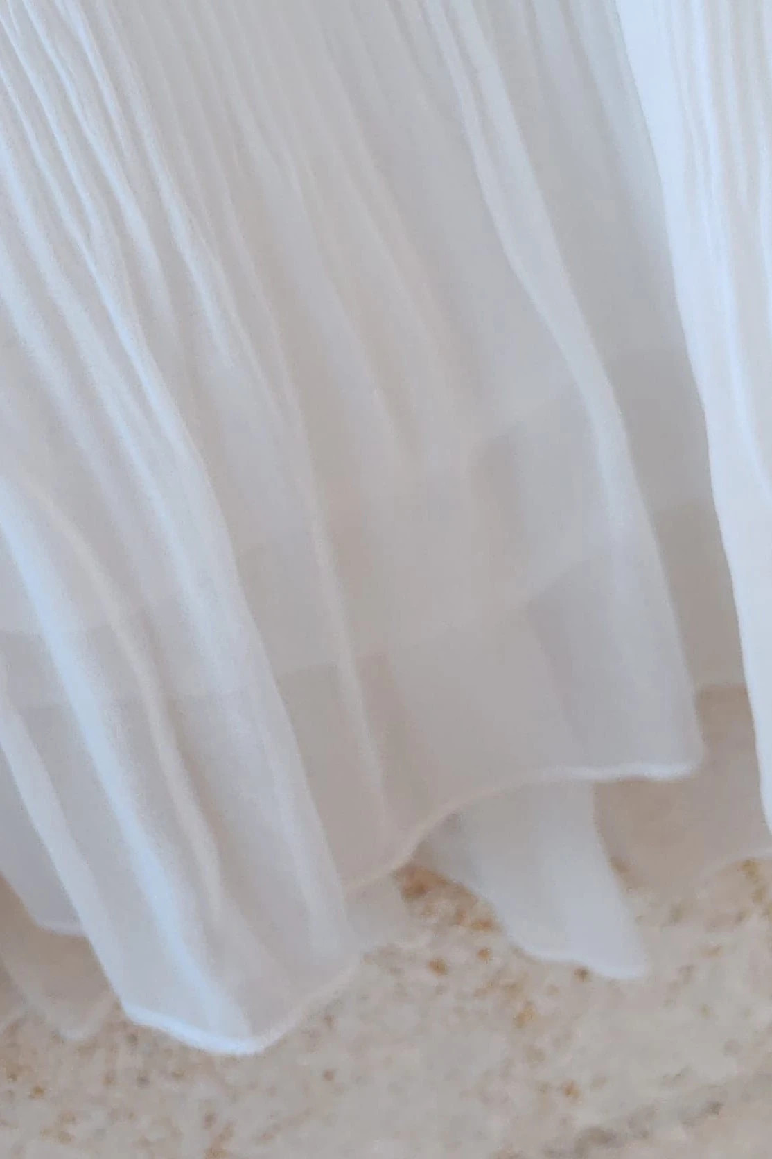 Robe courte plissée blanche Gràcia M / Vestido corto blanco plisado Gràcia M / White Dress – Gracia dorada – taille M / 38 / 10 4