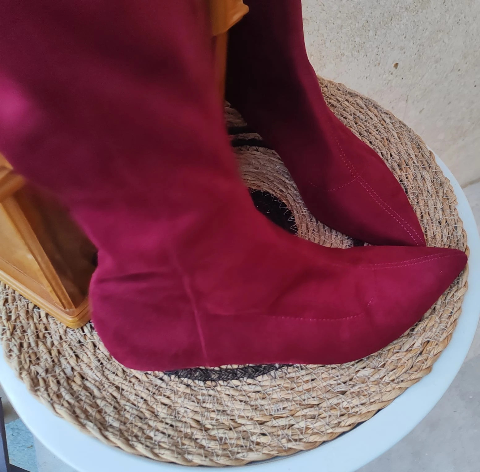 Cuissardes Zara 35 bordeaux / Botas altas sobre rodilla Zara 35 granate / Over the knee boots – Zara – taille 35 2