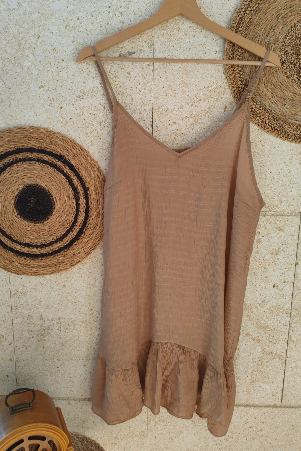 Robe beige bretelles XL 44 Shein / Vestido tirantes beige XL Shein / Summer Dress – Shein – taille XL / 42 / 14 5