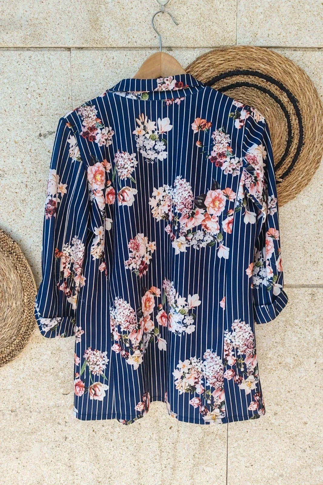 Blazer Fluido Flores Armonias S / Veste Marine Rayée Fleurs / Stripe Floral Light Jacket S – Armonias – taille S / 36 / 8 2