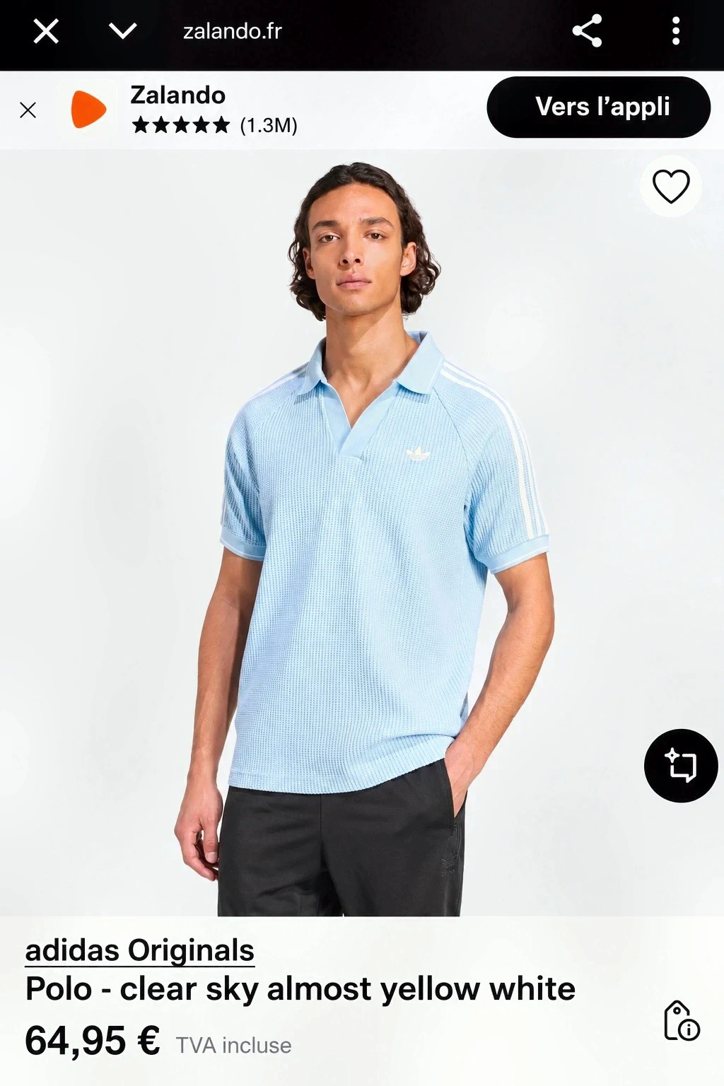 🔵 Polo Adidas Originals Bleu Ciel – Taille L (Mixte) – adidas – taille L 5