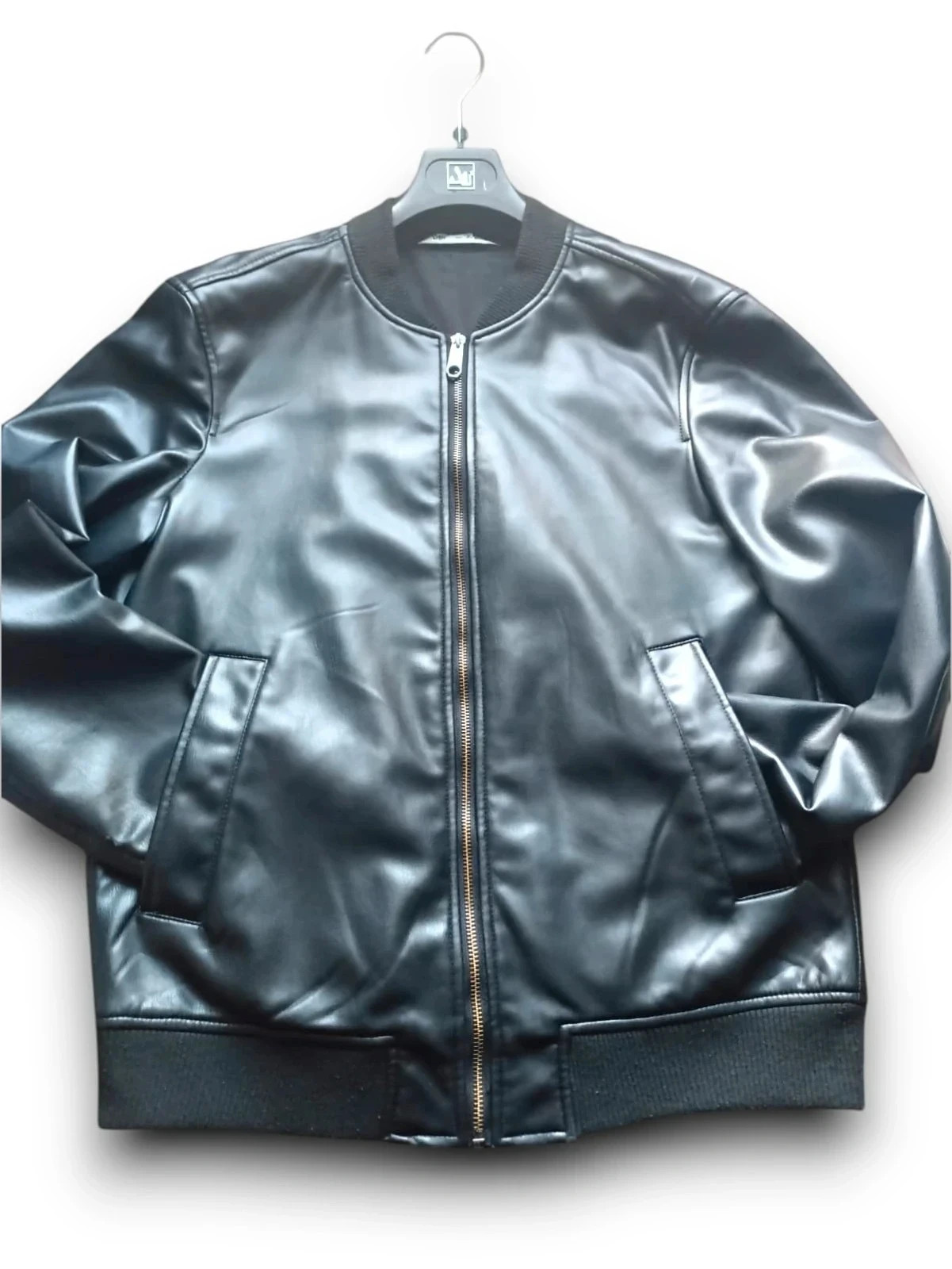 Bomber noir style cuir/black leather jacket– taille S 🖤 – Zara – taille S 2