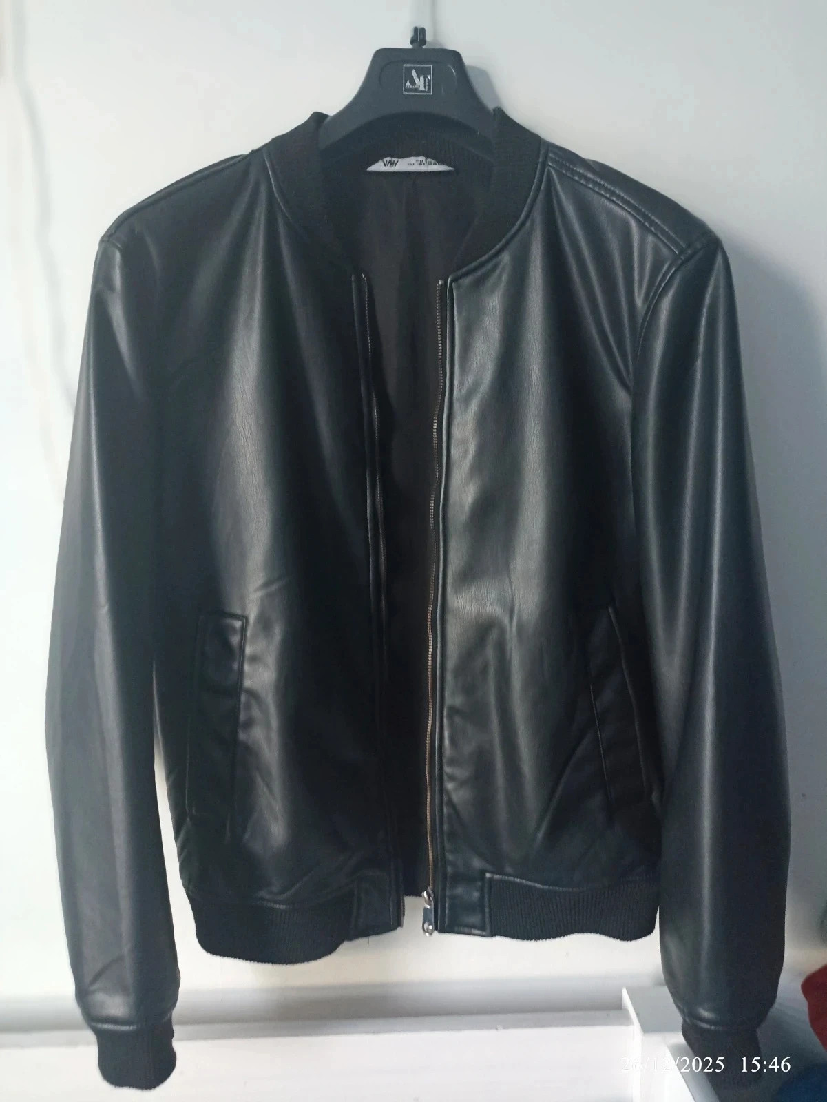 Bomber noir style cuir/black leather jacket– taille S 🖤 – Zara – taille S 5