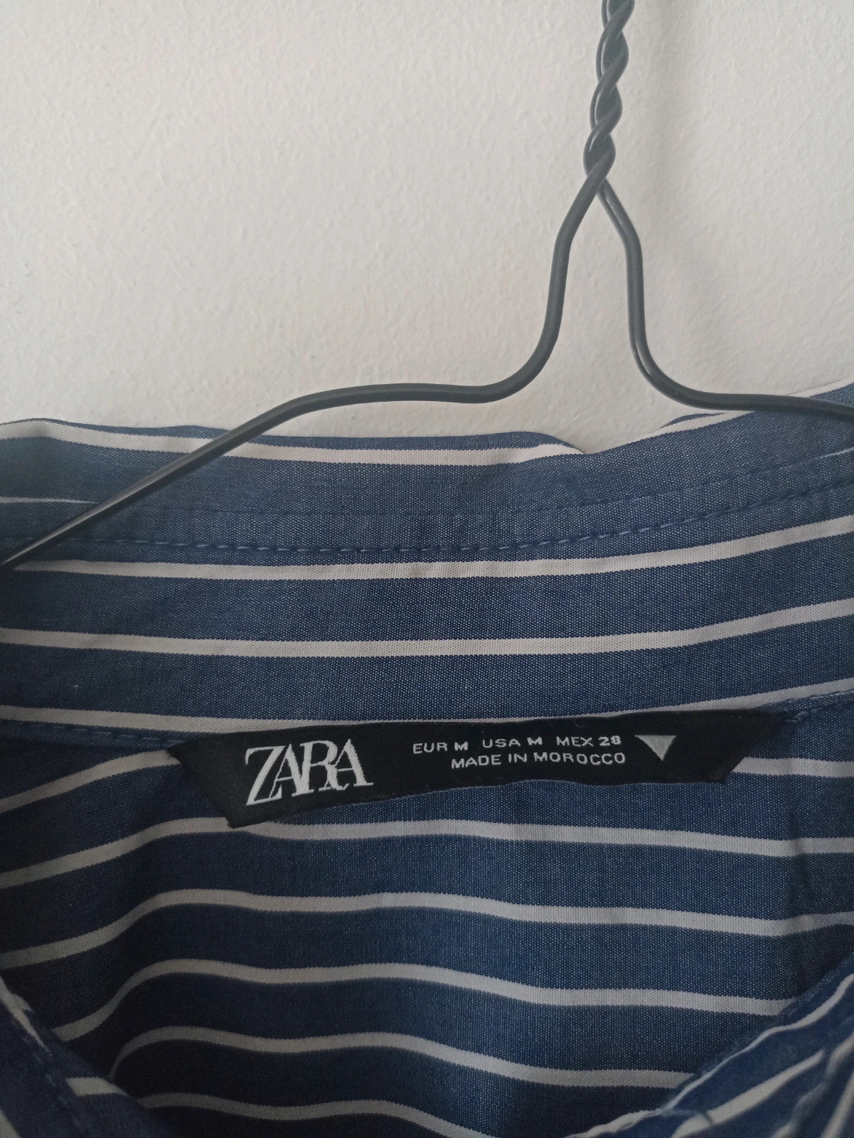 Chemise Zara rayée bleu & blanc 100% coton Taille M Très bon état – Zara – taille M 3