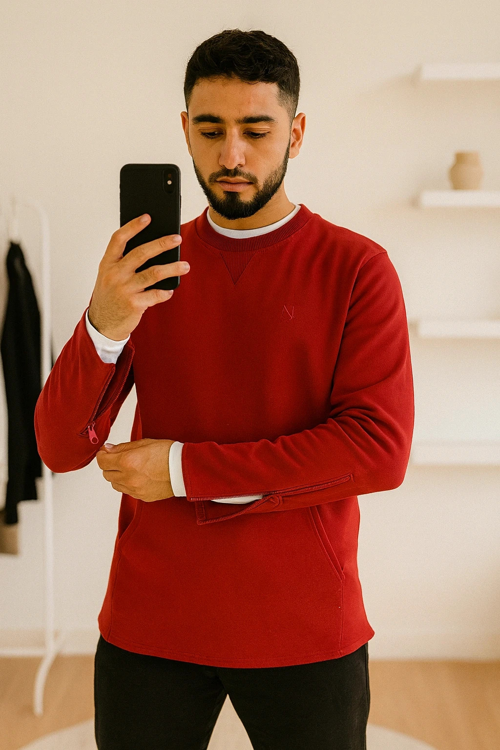 🔴👕 Pull Homme Noujoum Rouge – Taille S – Excellent état – noujoum – taille S 3