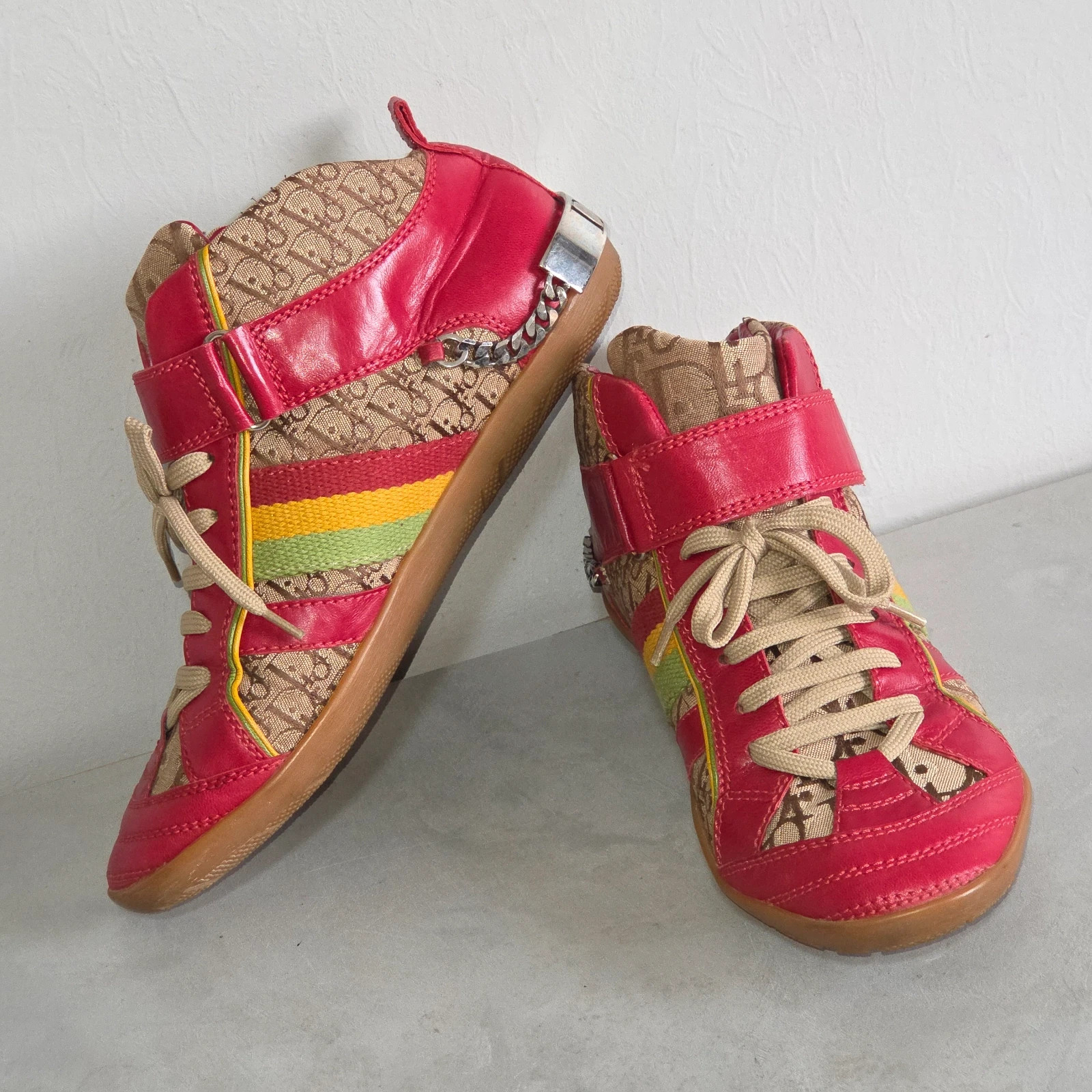 Sneakers basket Christian dior époque john Galliano vintage Rasta taille 35,5 taille 36 – Christian Dior – taille 36 2