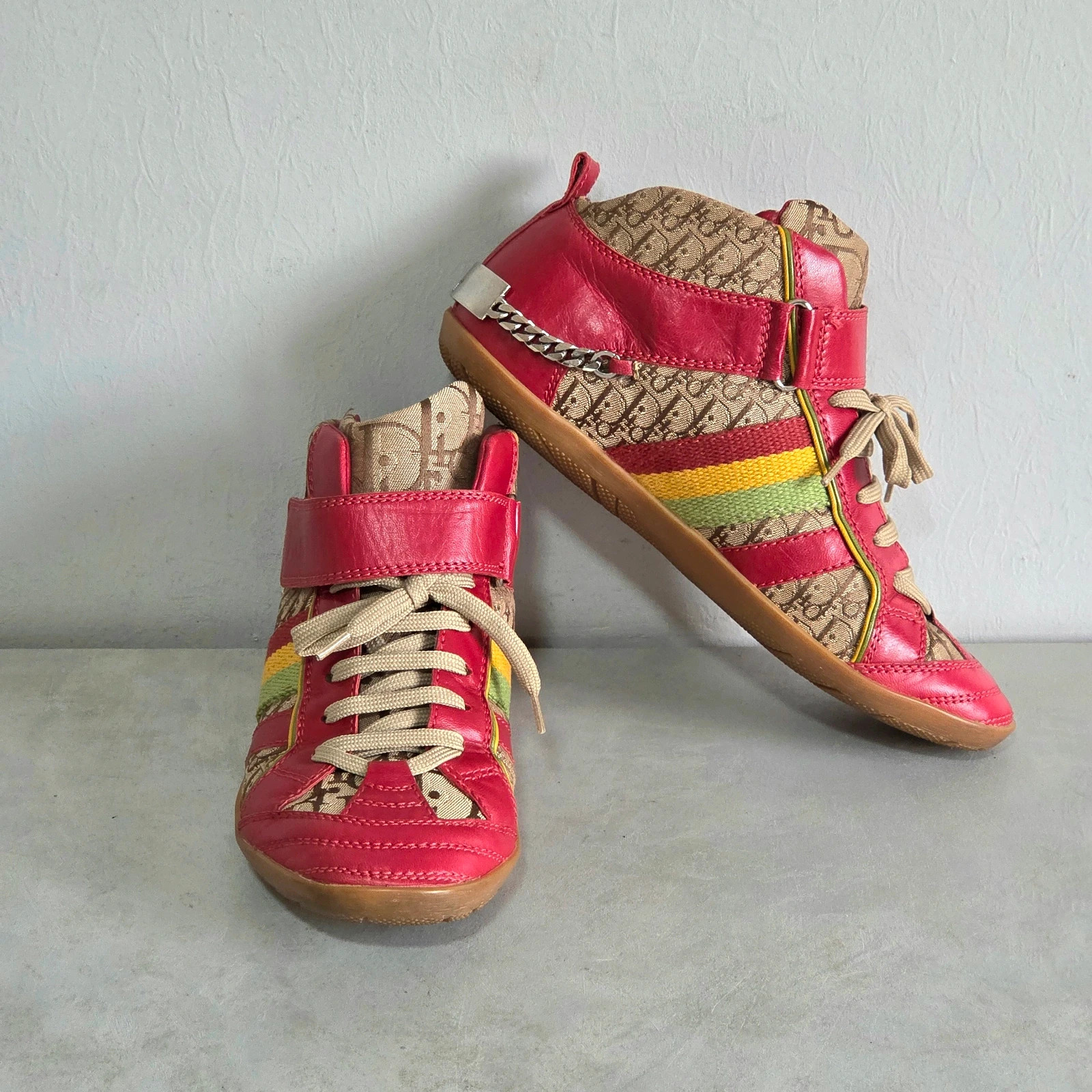 Sneakers basket Christian dior époque john Galliano vintage Rasta taille 35,5 taille 36 – Christian Dior – taille 36 3