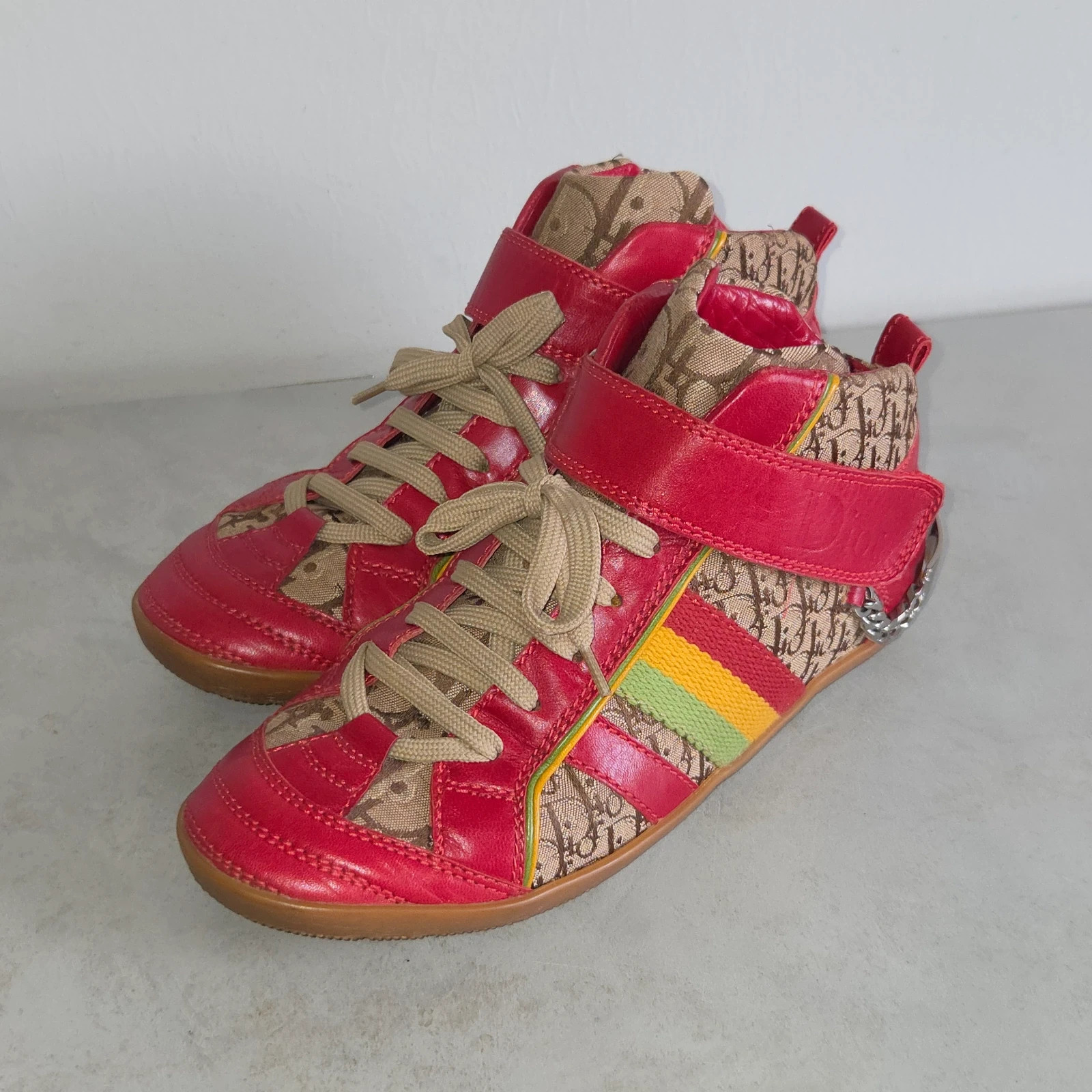 Sneakers basket Christian dior époque john Galliano vintage Rasta taille 35,5 taille 36 – Christian Dior – taille 36