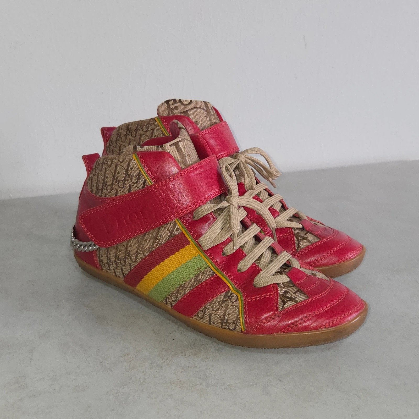Sneakers basket Christian dior époque john Galliano vintage Rasta taille 35,5 taille 36 – Christian Dior – taille 36 4