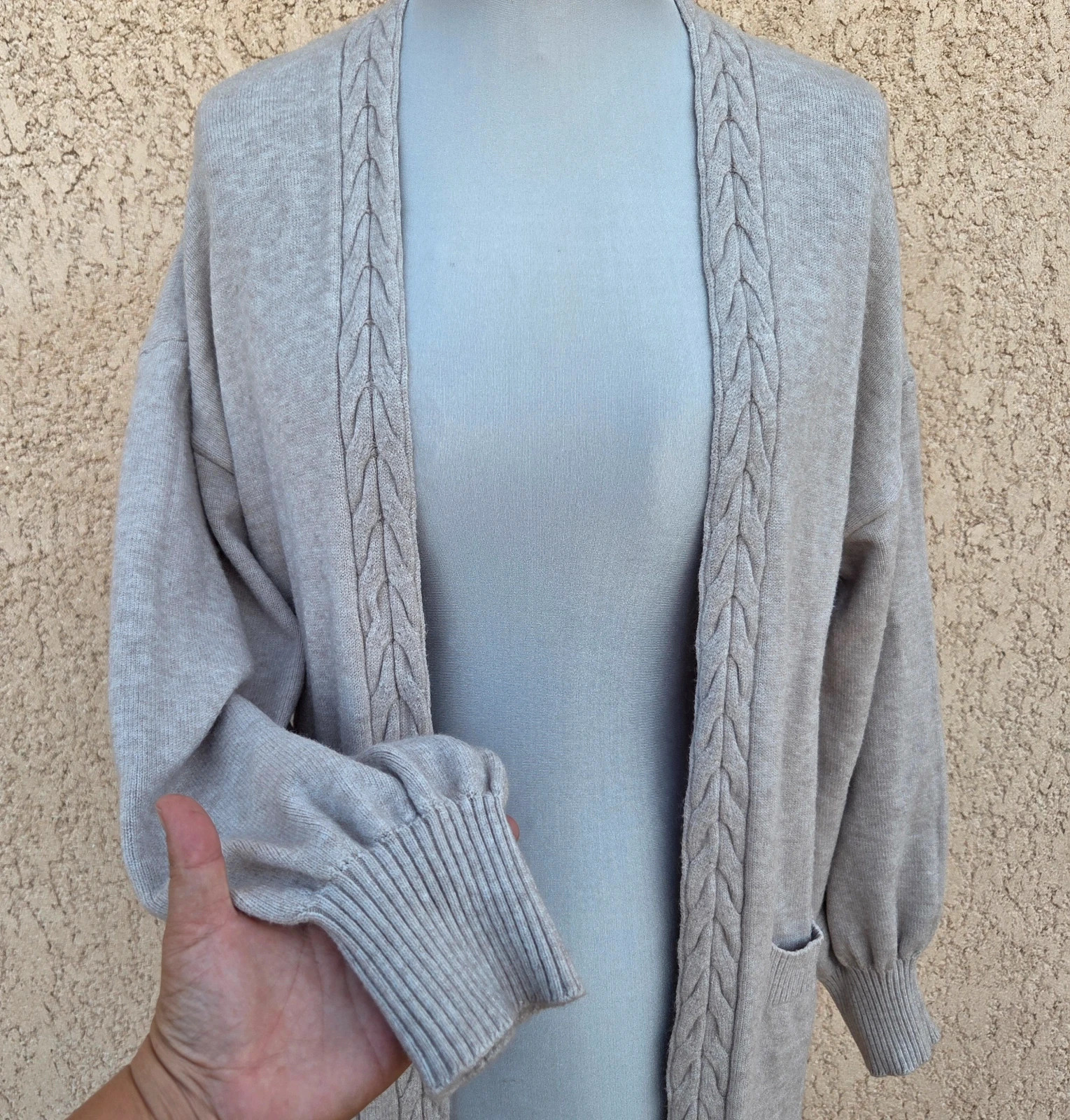 Gilet long cardigan cashmere femme beige taille L/XL – 18 marzo – taille L / 40 / 12 5